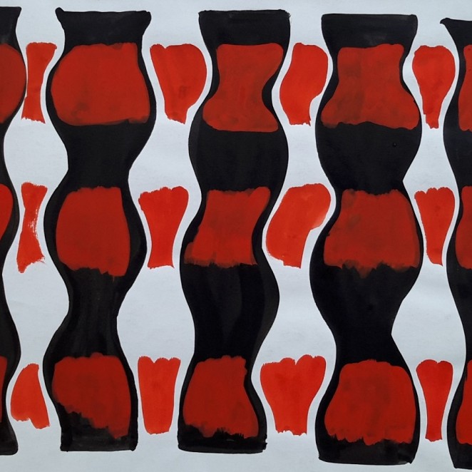 Anthony Benjamin - Untitled Abstract in black and red