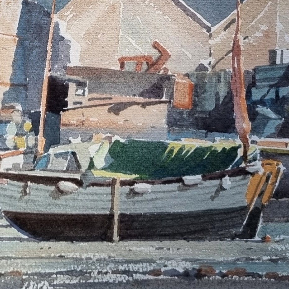Donald Greig - Boats at the Wharfside