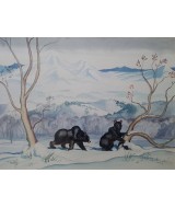 John Leigh-Pemberton - Two Black Bears in the Mountains