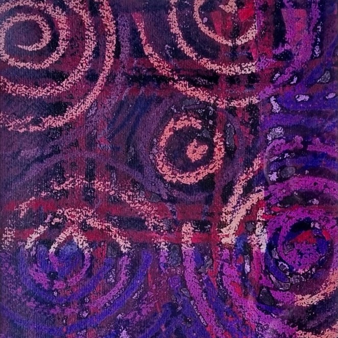 Peter Coker - Spiral in brown, red and purple